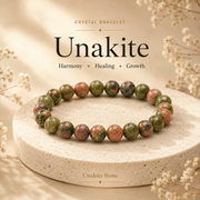 Unakite Crystal Bracelet (Bead Size: 8mm, Length: 6-7 Inch)