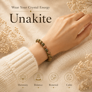 Unakite Crystal Bracelet (Bead Size: 8mm, Length: 6-7 Inch)