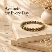 Unakite Crystal Bracelet (Bead Size: 8mm, Length: 6-7 Inch)