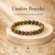 Unakite Crystal Bracelet (Bead Size: 8mm, Length: 6-7 Inch)