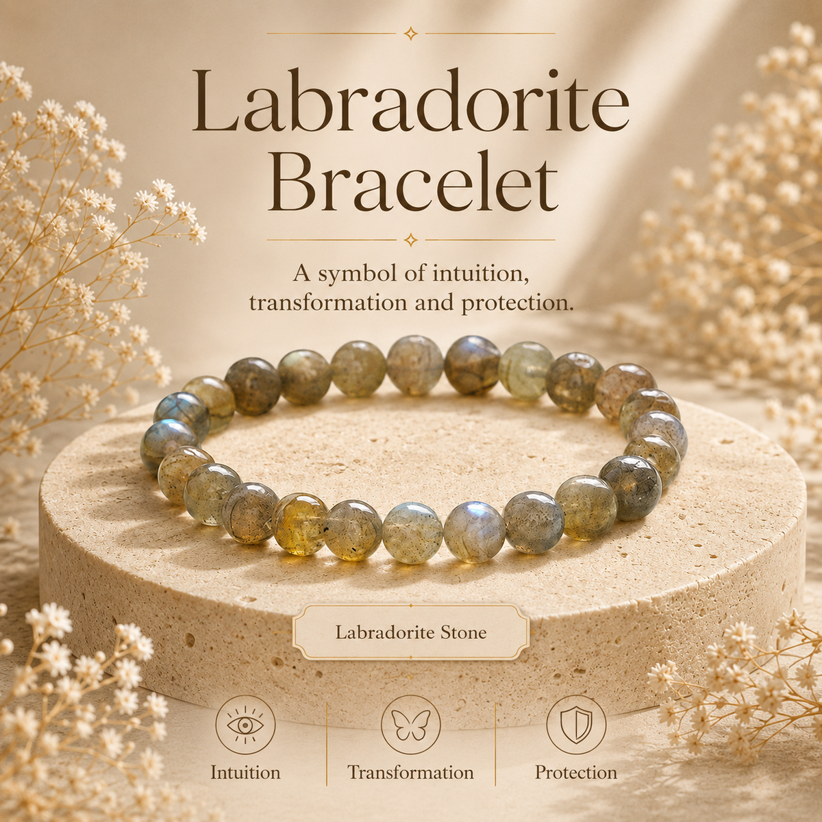 Labradorite Certified Healing Crystal Bracelet