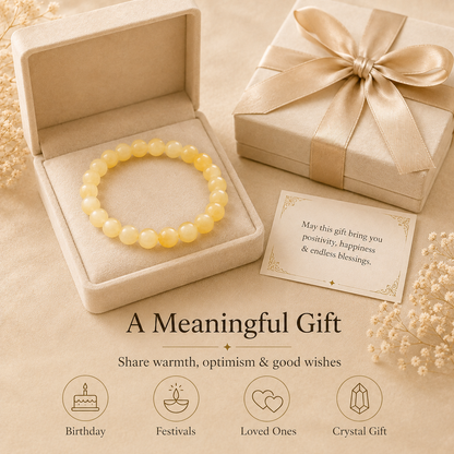 Yellow Aventurine Crystal Bracelet (Bead Size: 8mm, Length: 6-7 Inch)