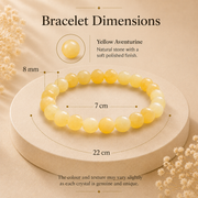 Yellow Aventurine Crystal Bracelet (Bead Size: 8mm, Length: 6-7 Inch)
