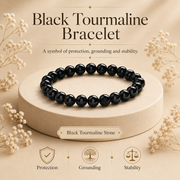 Black Tourmaline Certified Healing Crystal Bracelet