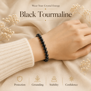 Black Tourmaline Certified Healing Crystal Bracelet
