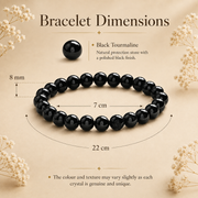 Black Tourmaline Certified Healing Crystal Bracelet