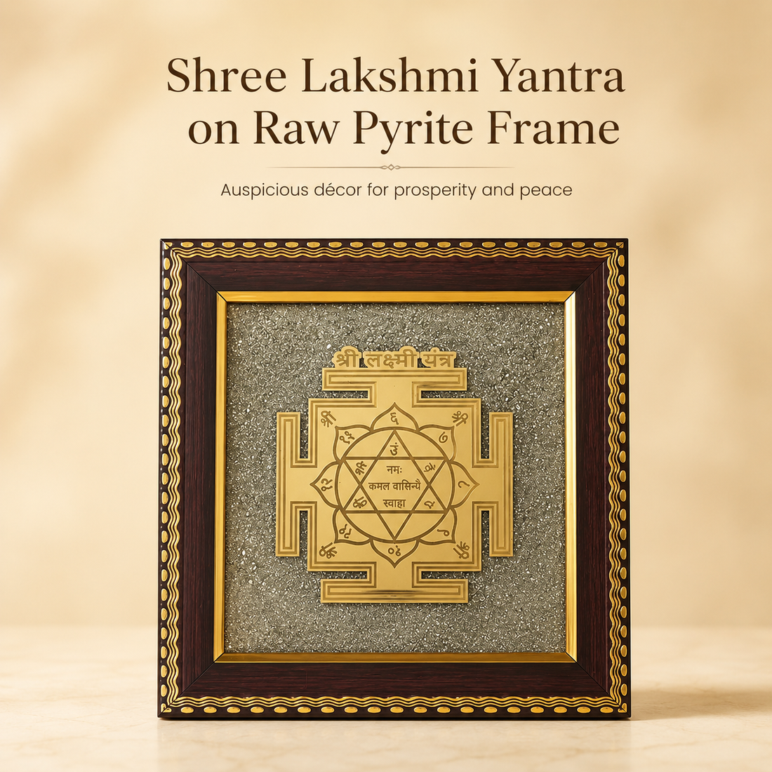 Shree Lakshmi Yantra on Raw Pyrite Frame