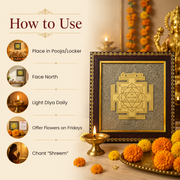 Shree Lakshmi Yantra on Raw Pyrite Frame