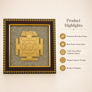 Shree Lakshmi Yantra on Raw Pyrite Frame