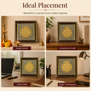 Shree Lakshmi Yantra on Raw Pyrite Frame