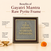 Gayatri Mantra Raw Pyrite Frame