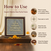 Gayatri Mantra Raw Pyrite Frame