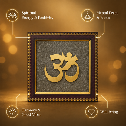 Om Pyrite Stone Wall Frame