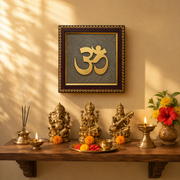 Om Pyrite Stone Wall Frame
