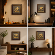 Om Pyrite Stone Wall Frame