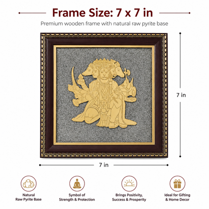Panchamukhi Hanuman Raw Pyrite Frame
