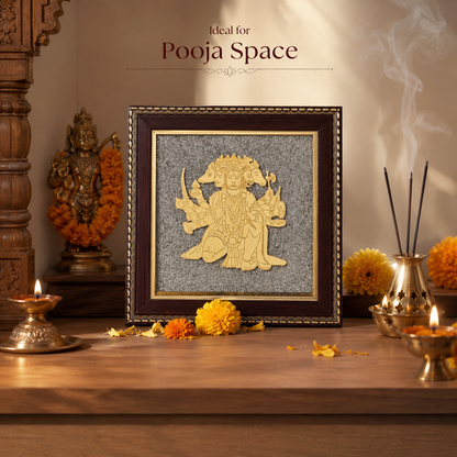 Panchamukhi Hanuman Raw Pyrite Frame