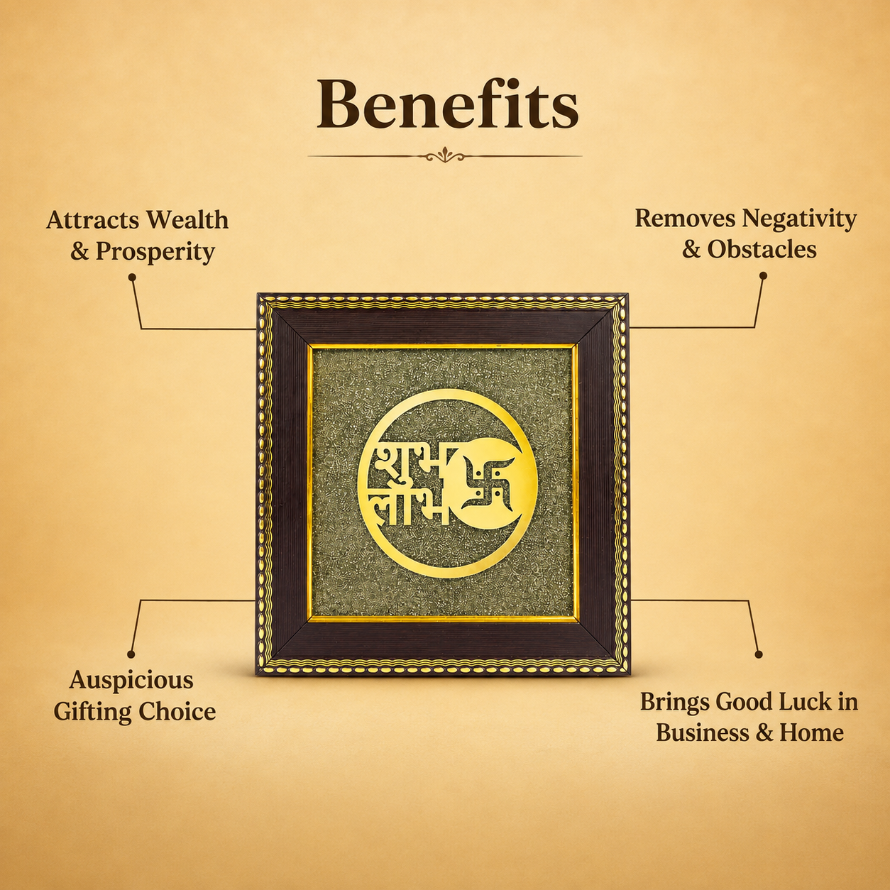Shubh Labh Pyrite Frame for Wealth & Prosperity