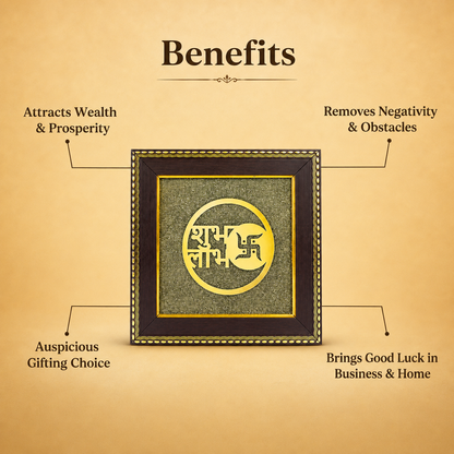 Shubh Labh Pyrite Frame for Wealth & Prosperity