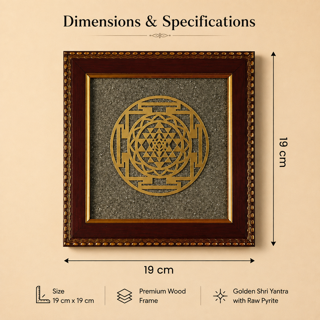 Shop Shri Yantra Pyrite Frame for Wealth, Prosperity & Positive Energy