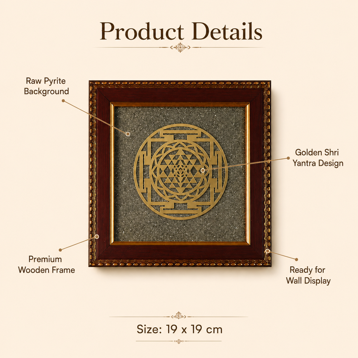 Shop Shri Yantra Pyrite Frame for Wealth, Prosperity & Positive Energy
