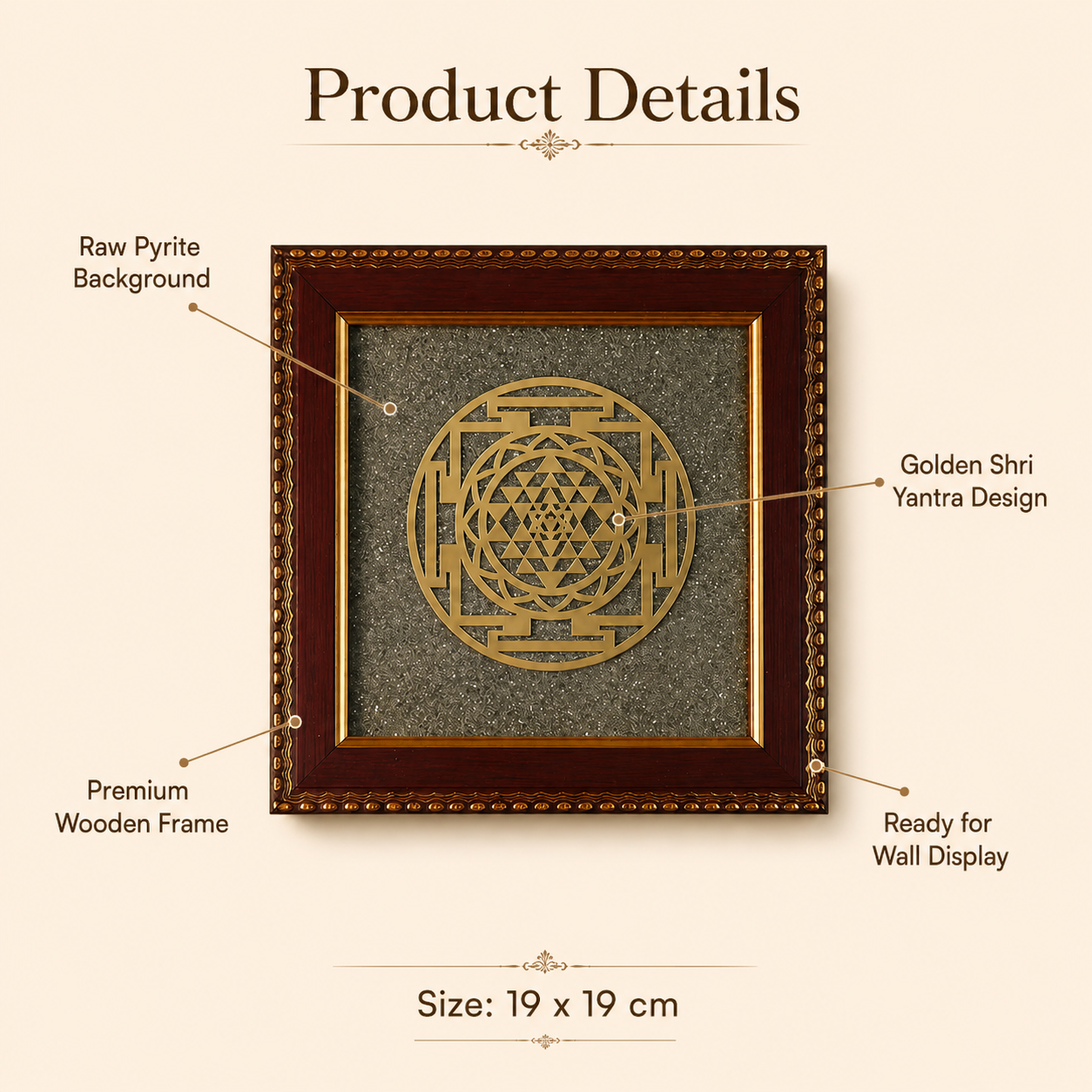 Shop Shri Yantra Pyrite Frame for Wealth, Prosperity & Positive Energy