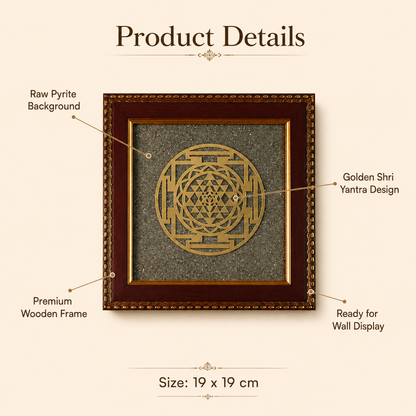 Shop Shri Yantra Pyrite Frame for Wealth, Prosperity & Positive Energy