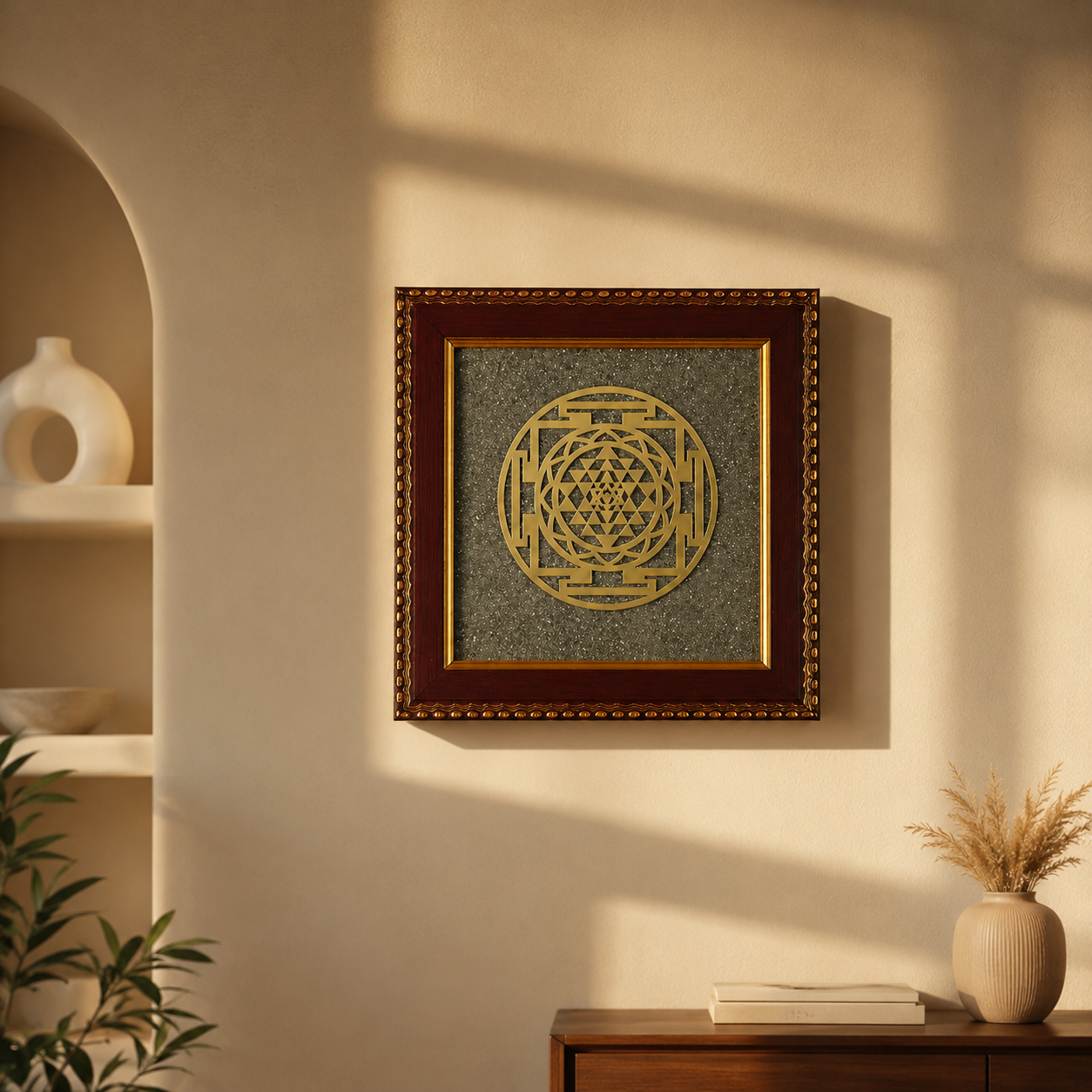 Shop Shri Yantra Pyrite Frame for Wealth, Prosperity & Positive Energy