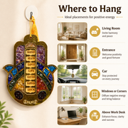 7 Chakra Hamsa Hand Hanger