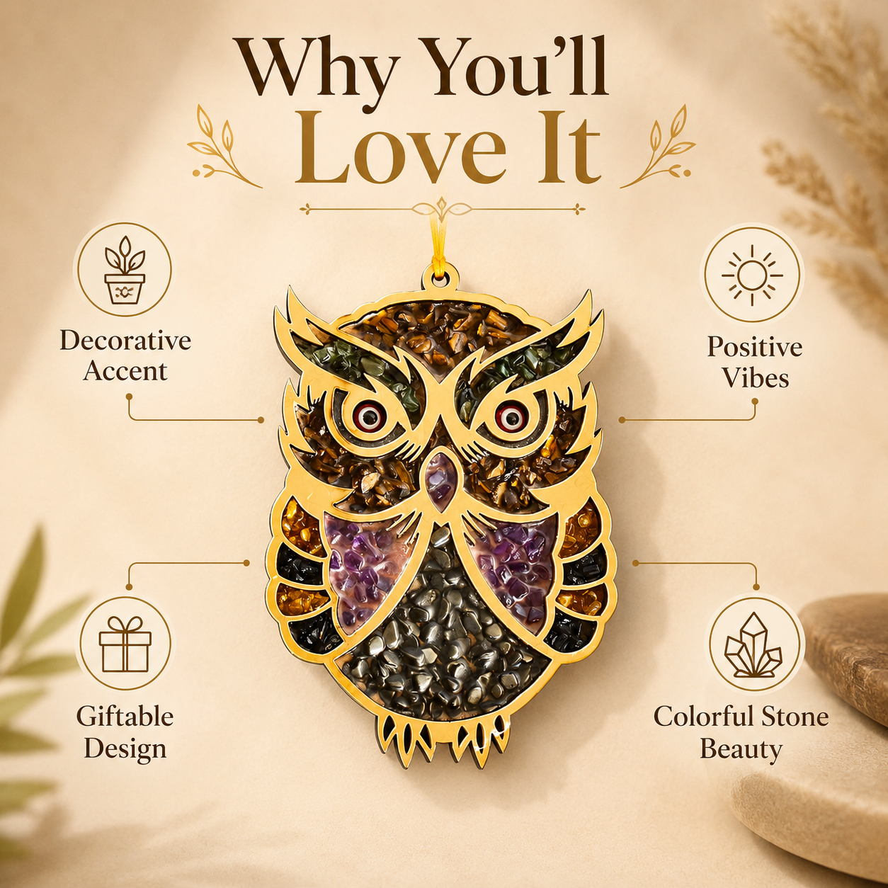 7 Chakra Owl Hanger