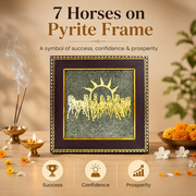 7 Horses on Raw Pyrite Frame