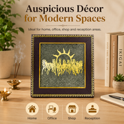 7 Horses on Raw Pyrite Frame