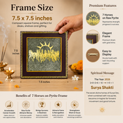 7 Horses on Raw Pyrite Frame