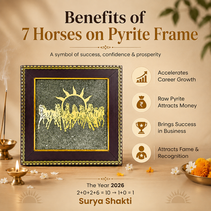 7 Horses on Raw Pyrite Frame