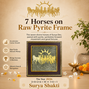 7 Horses on Raw Pyrite Frame
