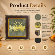 7 Horses on Raw Pyrite Frame