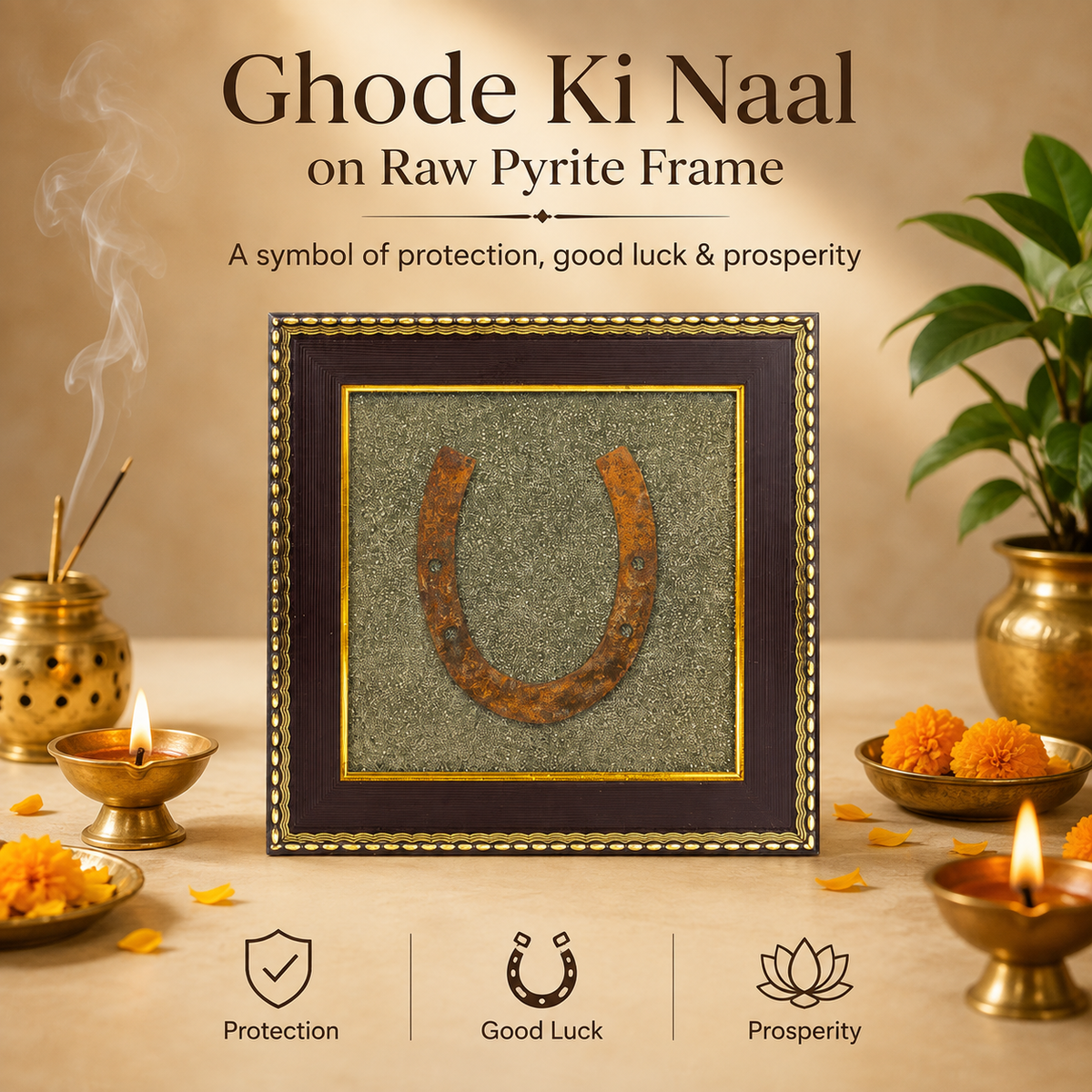 Ghode Ki Naal on Raw Pyrite Frame