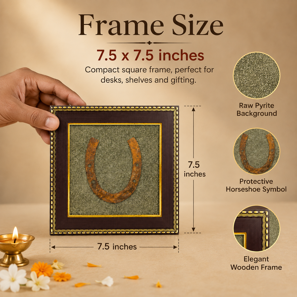 Ghode Ki Naal on Raw Pyrite Frame