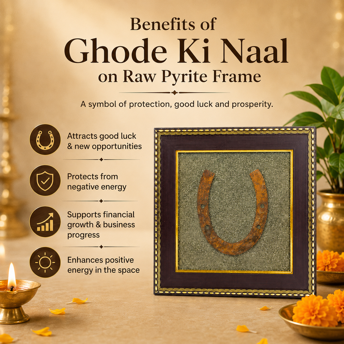 Ghode Ki Naal on Raw Pyrite Frame