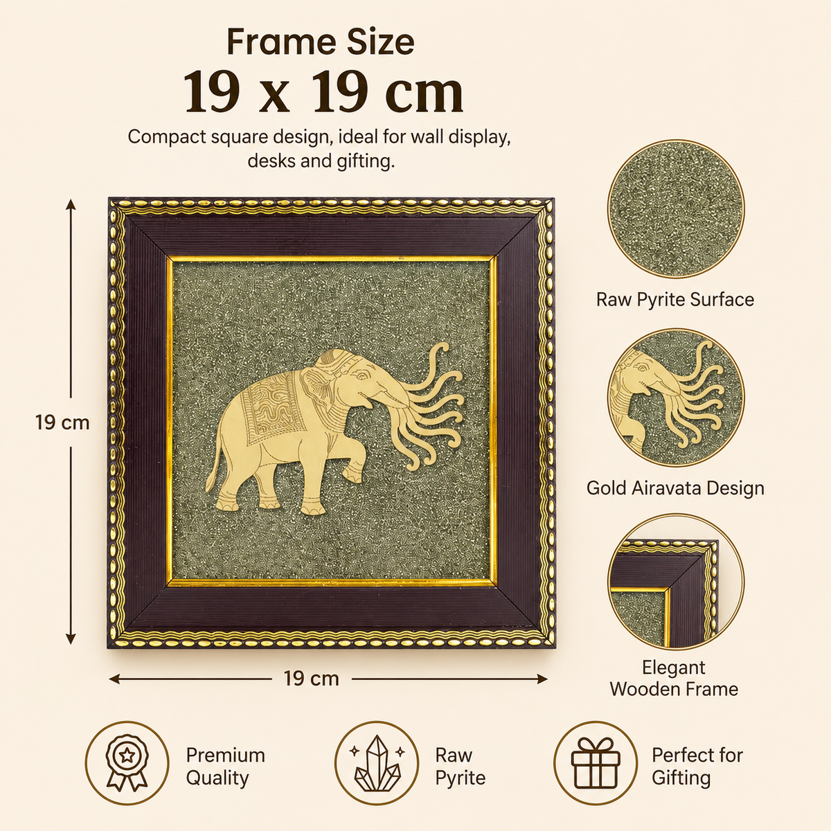Airavata on Raw Pyrite Frame