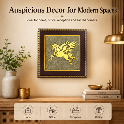 Flying Horse on Raw Pyrite Frame
