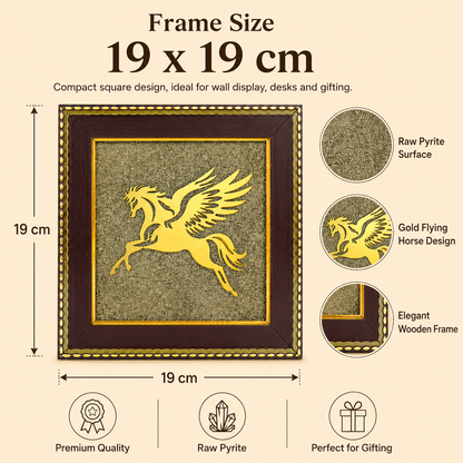 Flying Horse on Raw Pyrite Frame