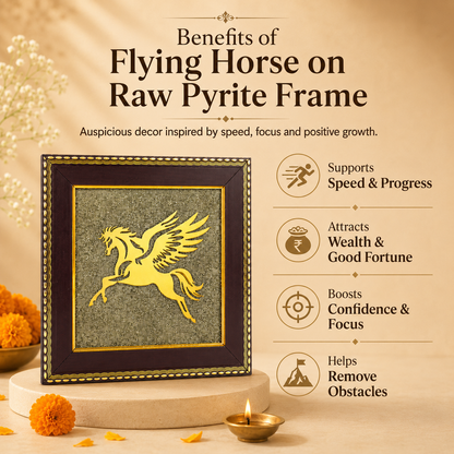 Flying Horse on Raw Pyrite Frame