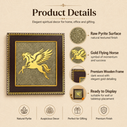 Flying Horse on Raw Pyrite Frame