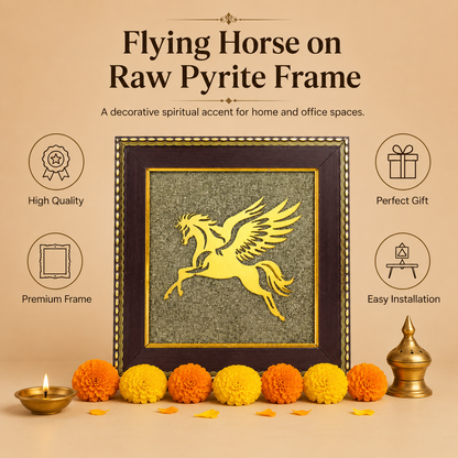 Flying Horse on Raw Pyrite Frame
