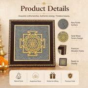 Shree Yantra on Raw Pyrite Frame