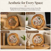 Round Wood Seven Chakra Crystal Tree