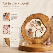 Round Wood Seven Chakra Crystal Tree
