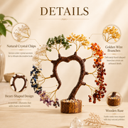 Seven Chakra Crystal Heart With Dome Tree