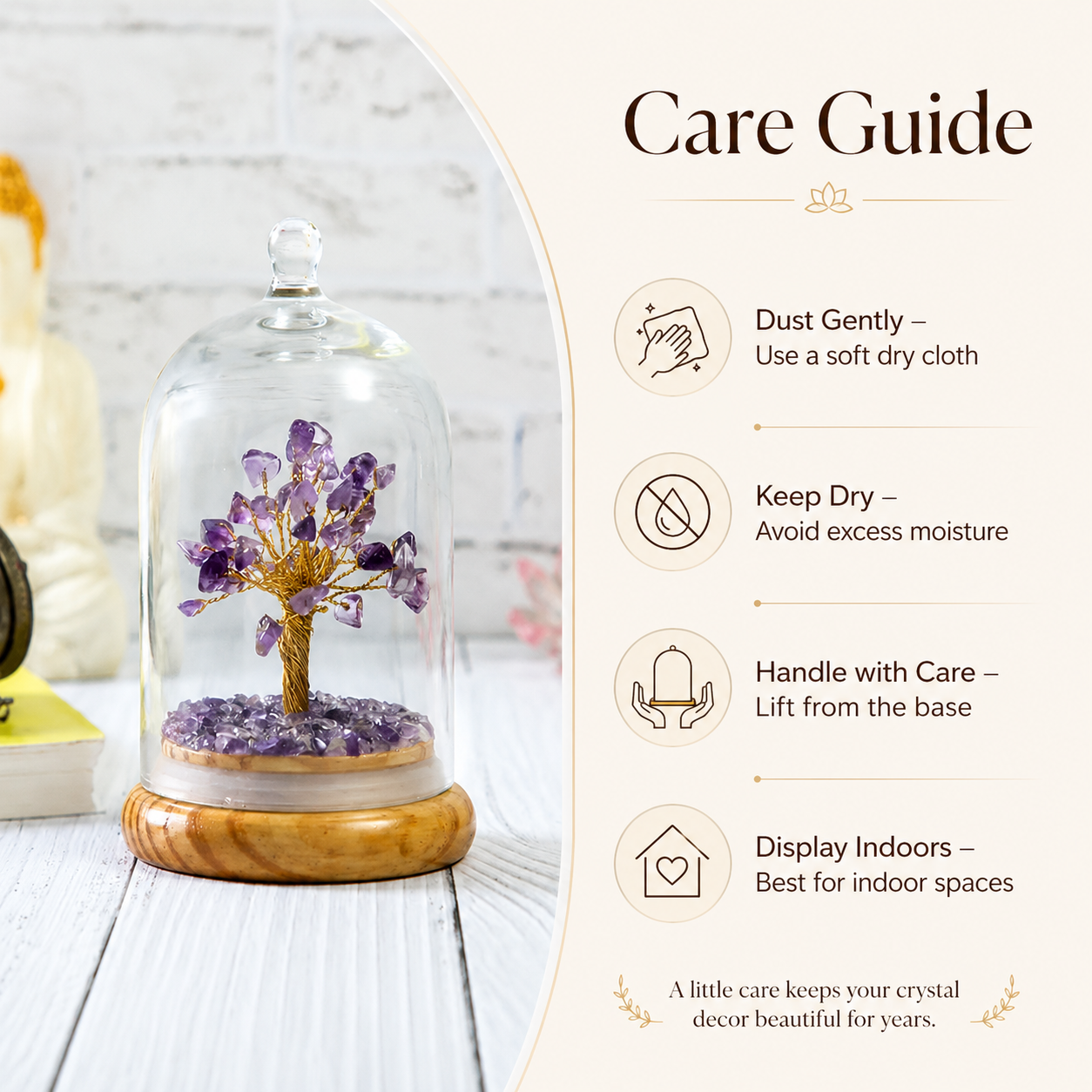 Amethyst Dome Tree Under Glass Cloche